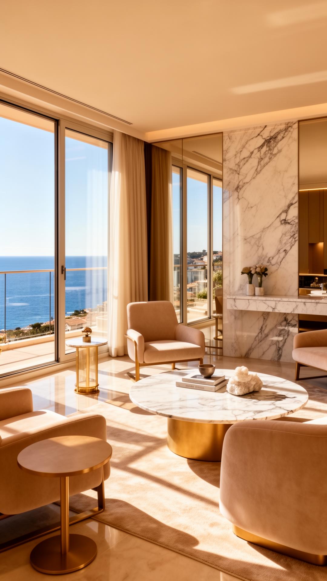 Intérieur d'un appartement de prestige géré par FCP à Cannes